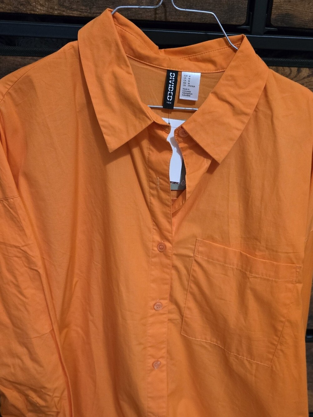H&M Orange Women's Casual Button-Down Shirt